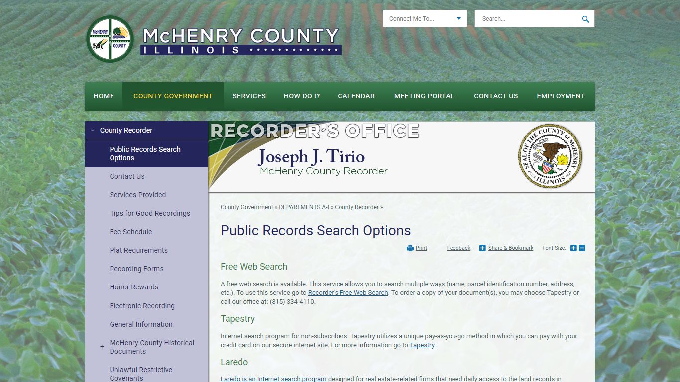Public Records Search Options | McHenry County, IL